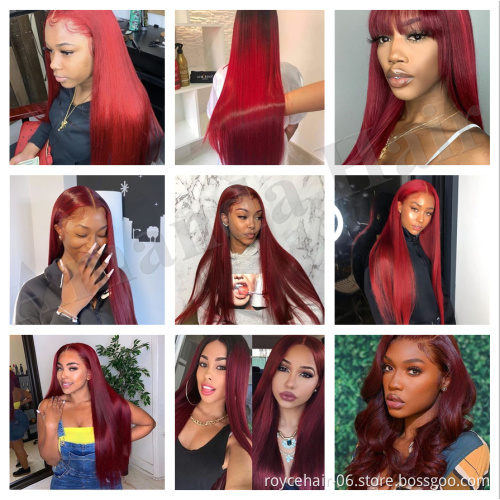 8 Inch Afro Kinky Curl African Hair Red 99J Burgundy Human Hair Part Wig